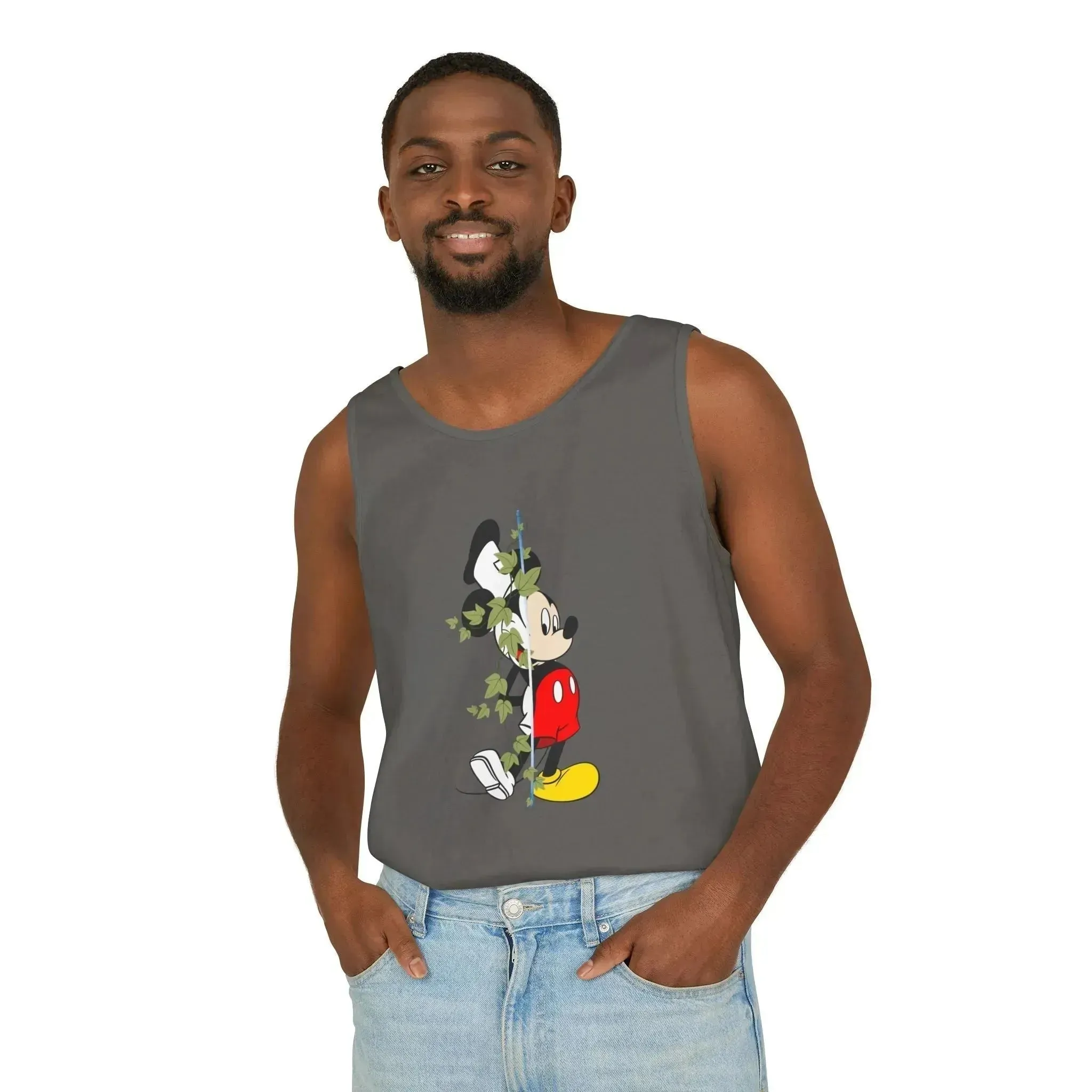 Cool Half Face Mickey Mouse Unisex Garment-Dyed Tank Top