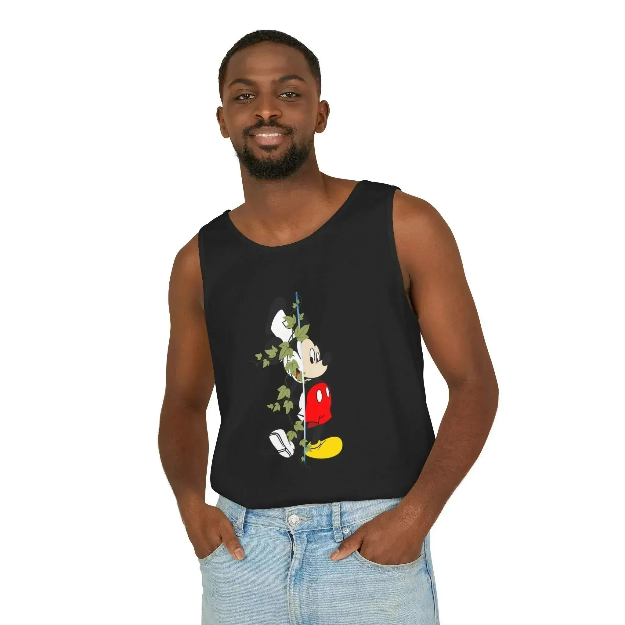 Cool Half Face Mickey Mouse Unisex Garment-Dyed Tank Top