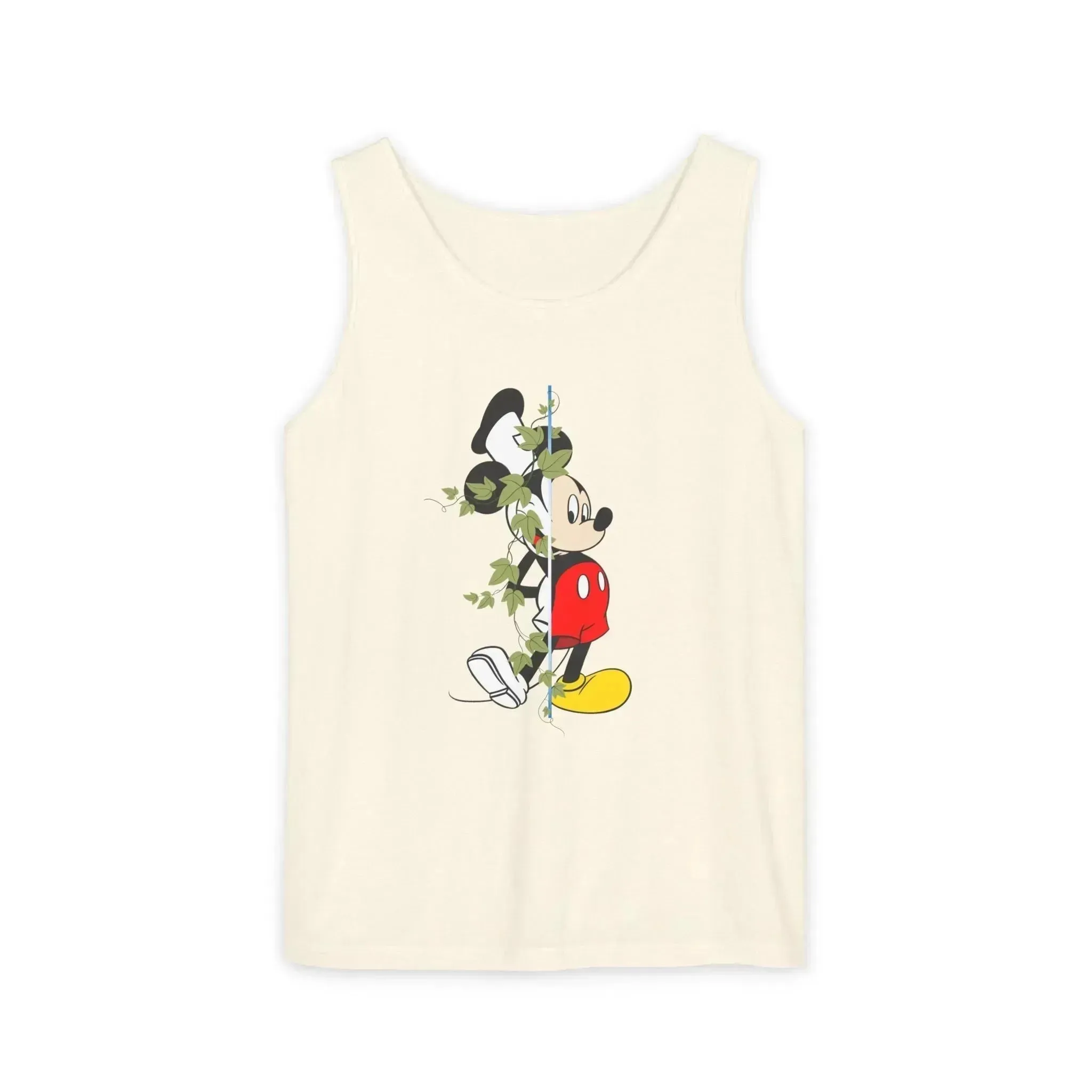 Cool Half Face Mickey Mouse Unisex Garment-Dyed Tank Top