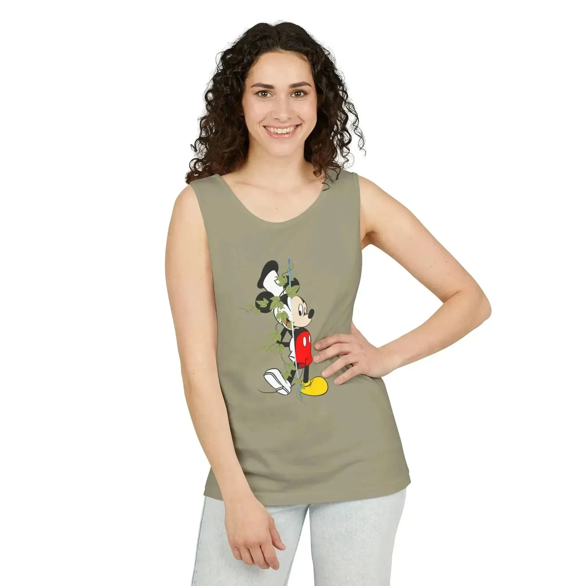 Cool Half Face Mickey Mouse Unisex Garment-Dyed Tank Top