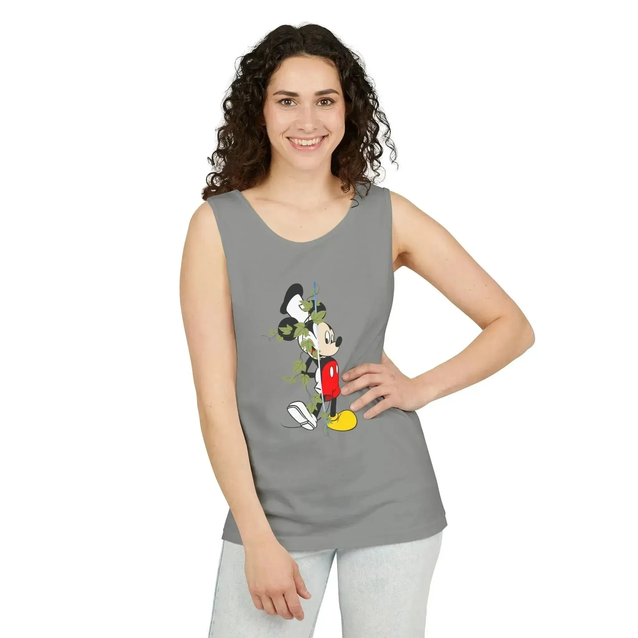 Cool Half Face Mickey Mouse Unisex Garment-Dyed Tank Top