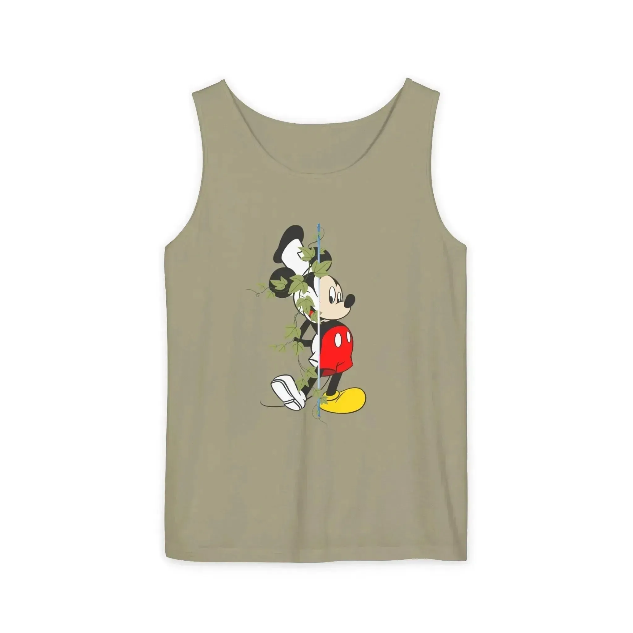 Cool Half Face Mickey Mouse Unisex Garment-Dyed Tank Top