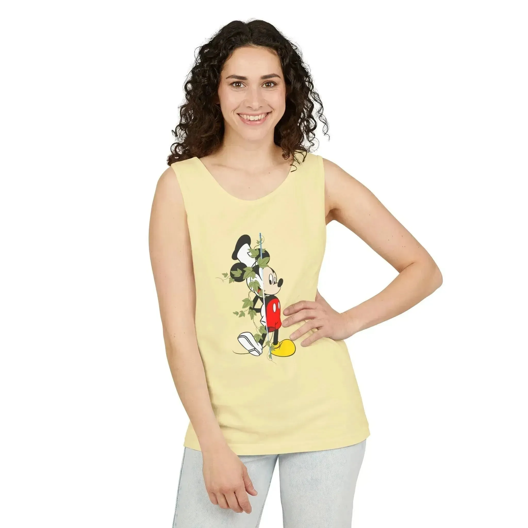 Cool Half Face Mickey Mouse Unisex Garment-Dyed Tank Top