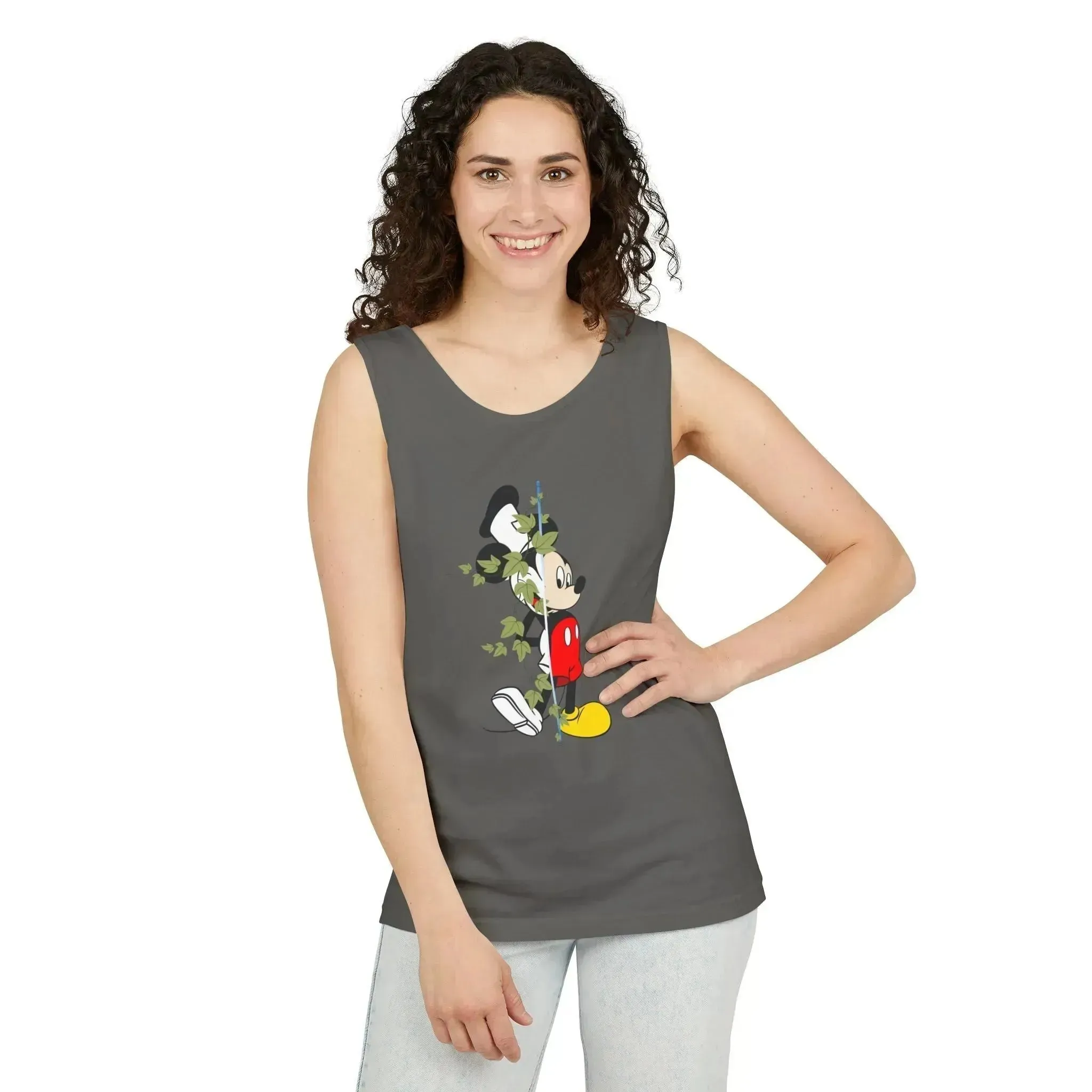 Cool Half Face Mickey Mouse Unisex Garment-Dyed Tank Top