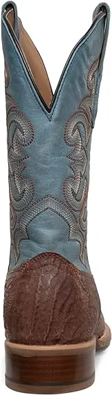 CORRAL MEN'S HONEY/BLUE SHARK EMBROIDERY WIDE SQ. TOE A4421