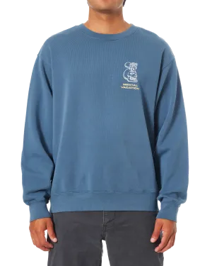 Cortex Sweatshirt in Washed Blue Pigment Dye