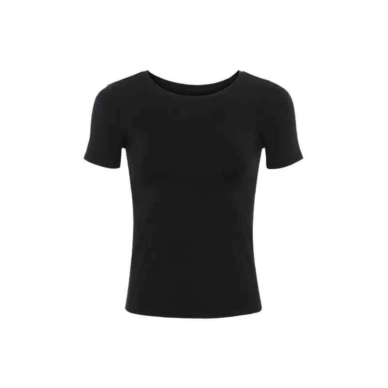 Cotton Stretch Classic Crewneck Tee | Black