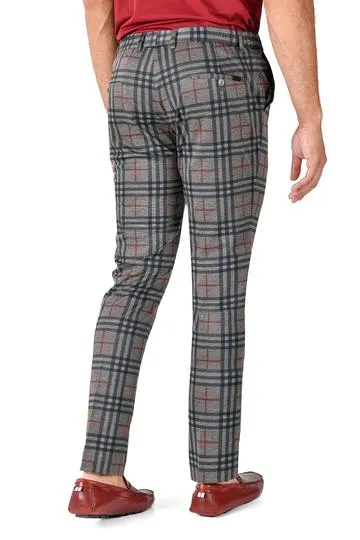 CP123 I BARABAS PLAID PANTS SLIM FIT I NATURAL-RED