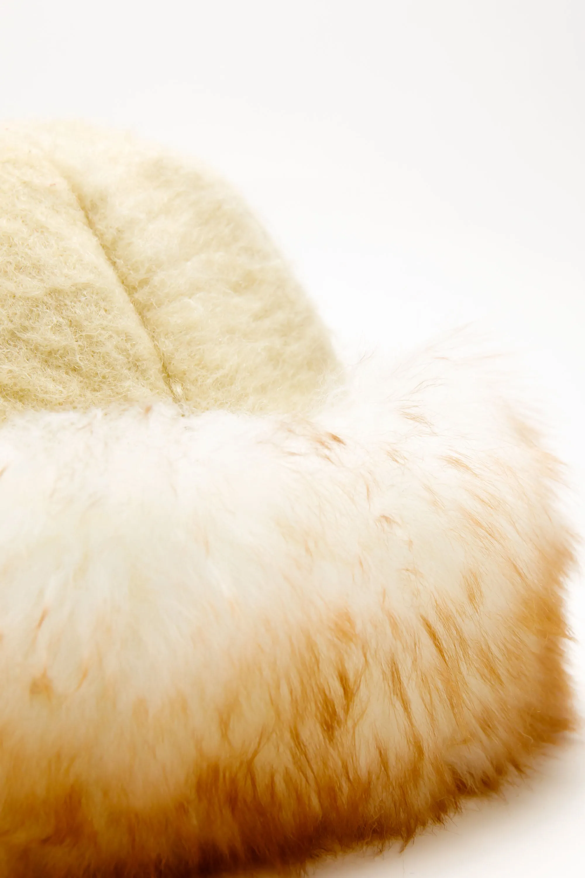 Cream Wool Shearling Hat