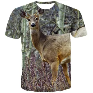 Deer T-shirt Men Animal T-shirts 3d Lovely Tshirts Casual Harajuku Tshirt Anime