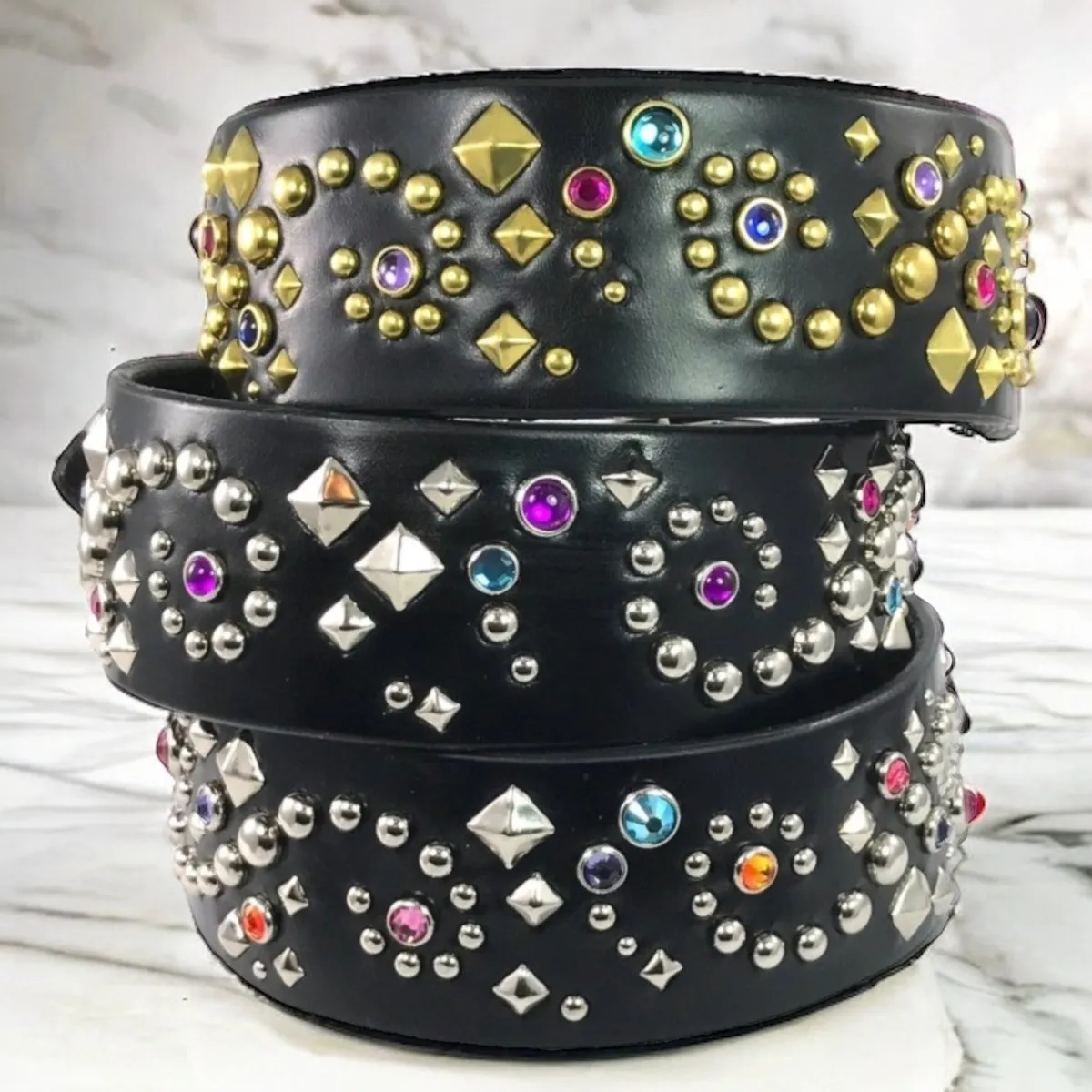 Designer Leather Dog Collar Stargazer Deluxe