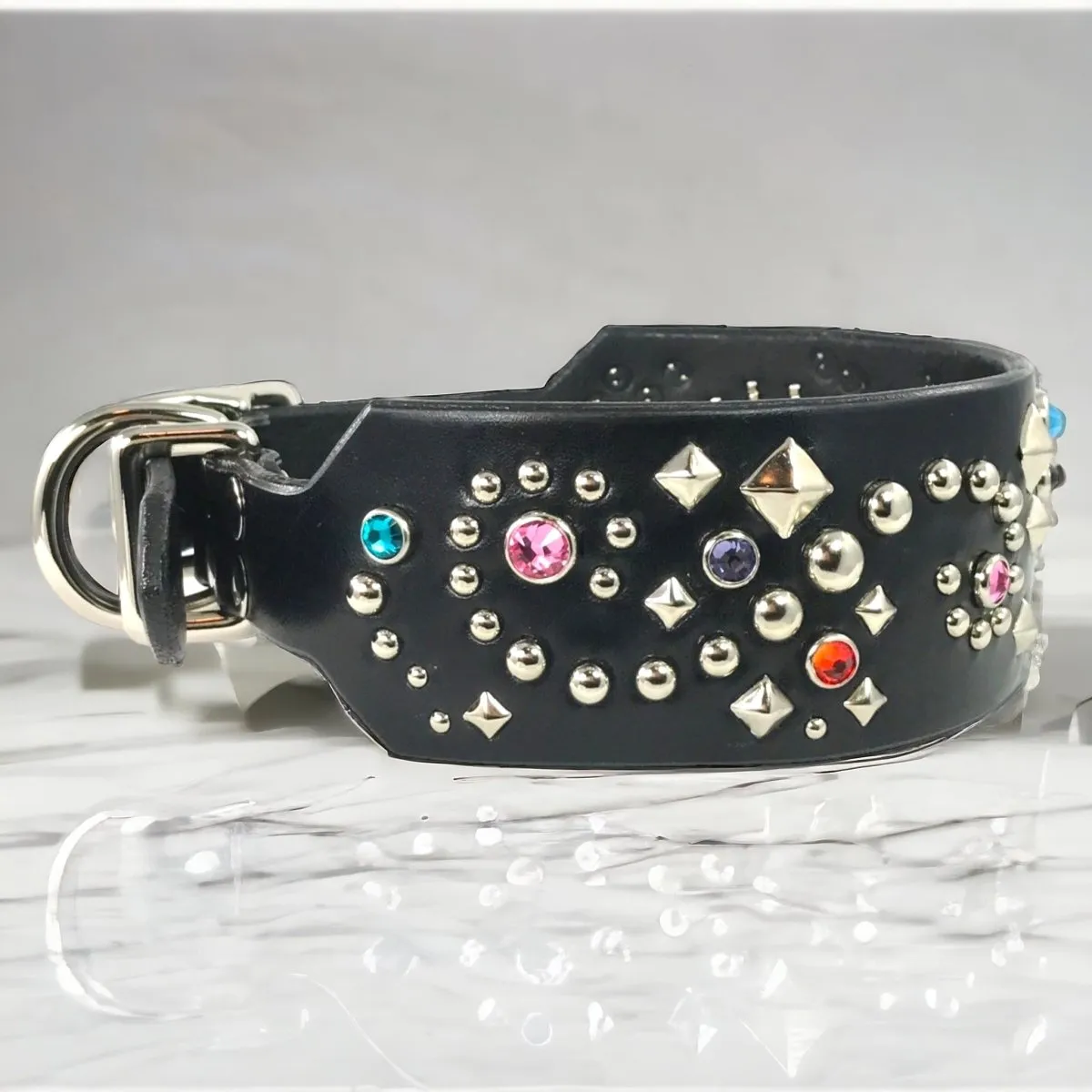 Designer Leather Dog Collar Stargazer Deluxe