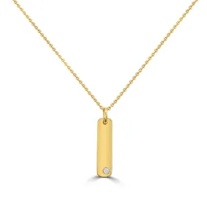 Diamond Elongated Tag Pendant