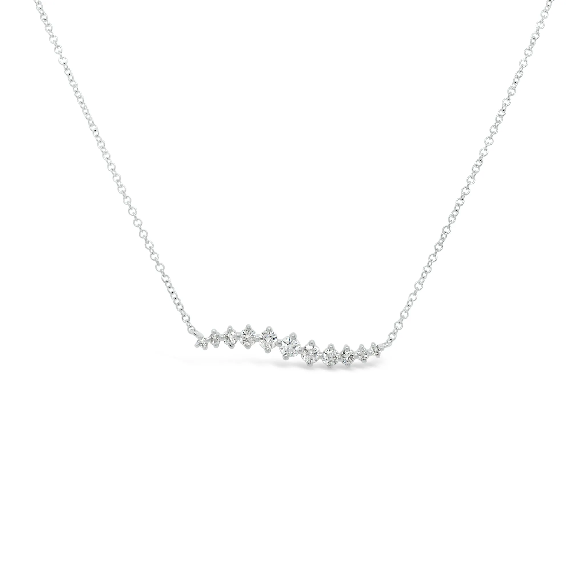 Diamond Wave Bar Necklace