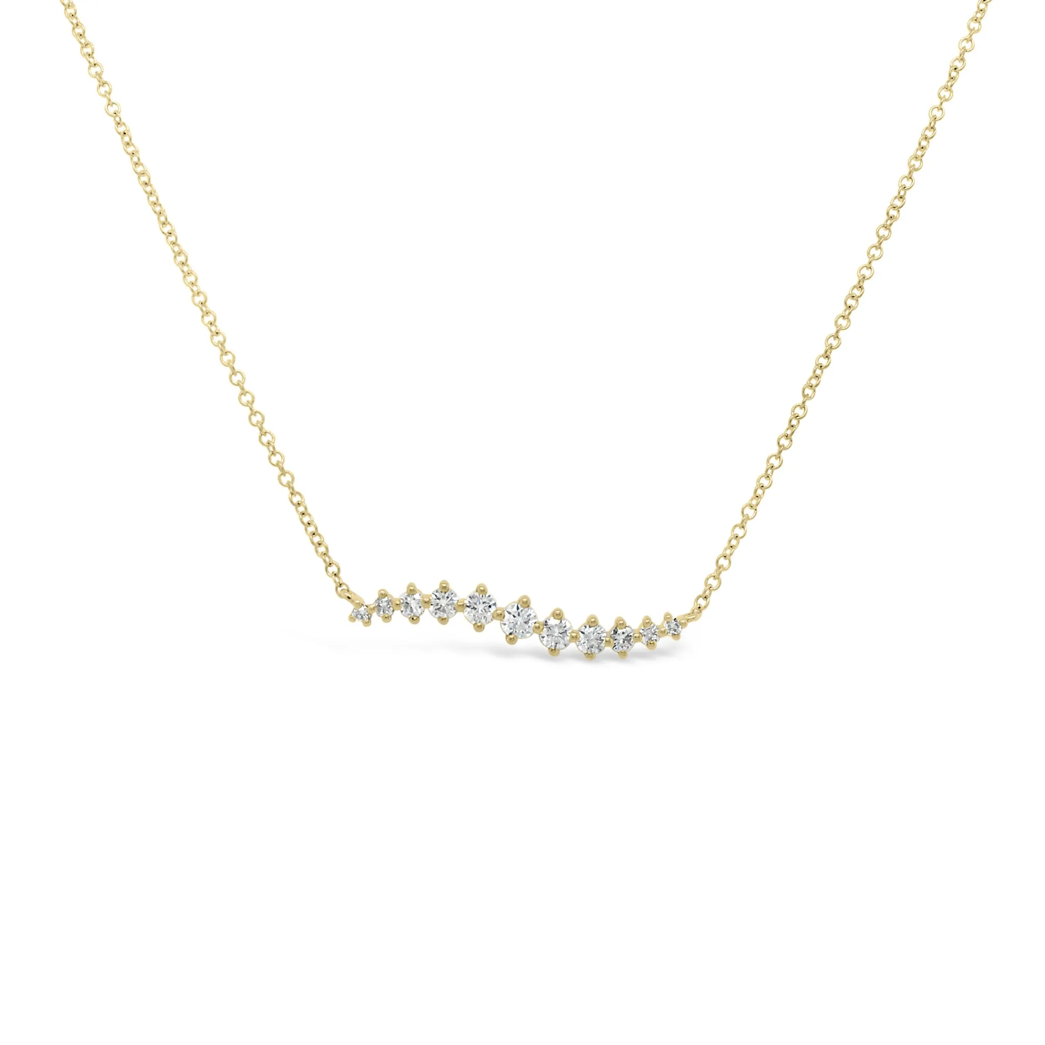 Diamond Wave Bar Necklace