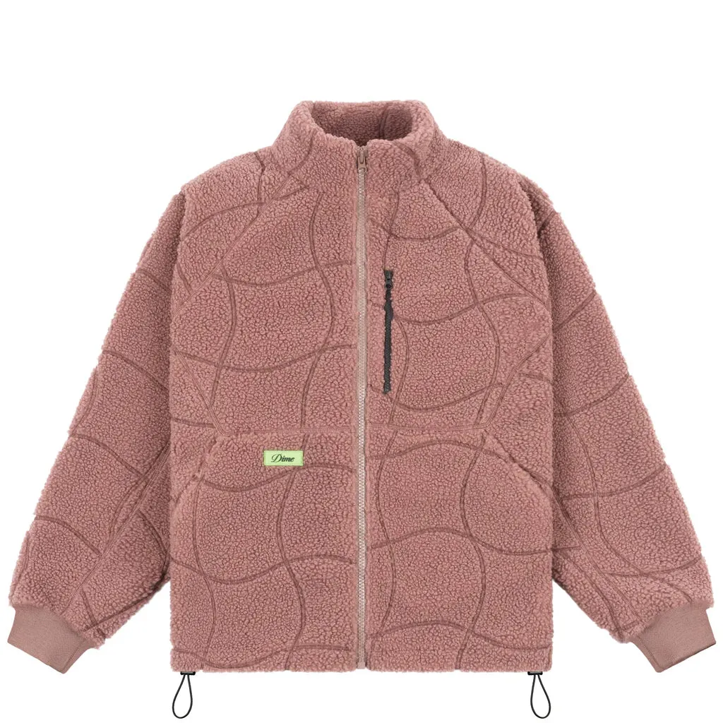 Dime - Coverstitch Sherpa Fleece Jacket ~ Mauve