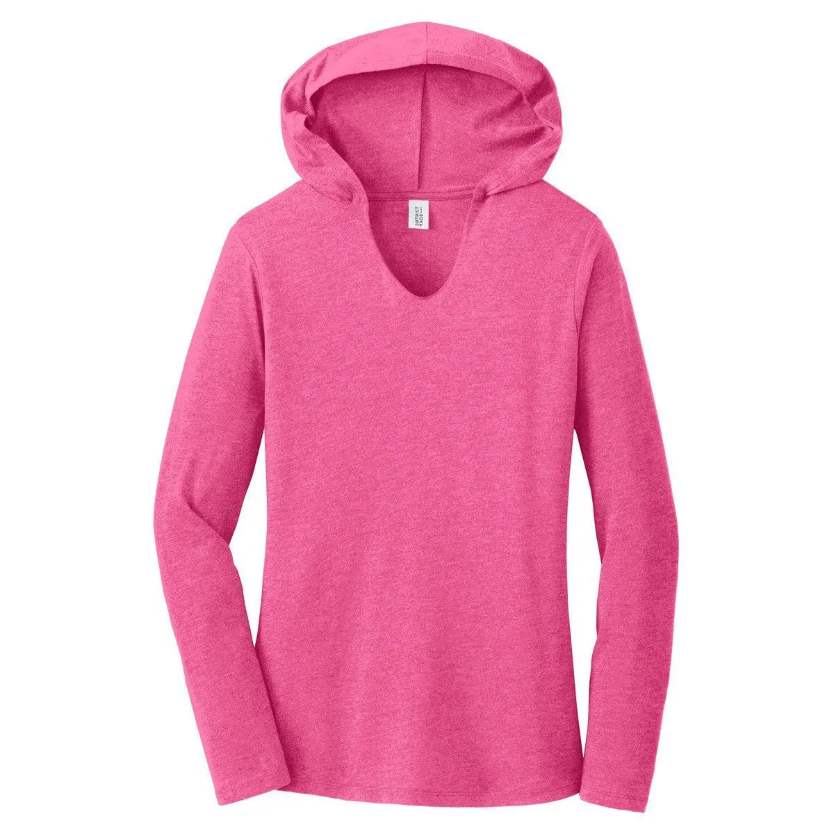 District Made Women's Fuchsia Frost Perfect Tri Long Sleeve Hoodie