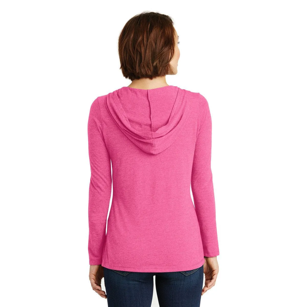 District Made Women's Fuchsia Frost Perfect Tri Long Sleeve Hoodie