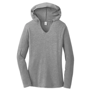 District Made Women's Grey Frost Perfect Tri Long Sleeve Hoodie