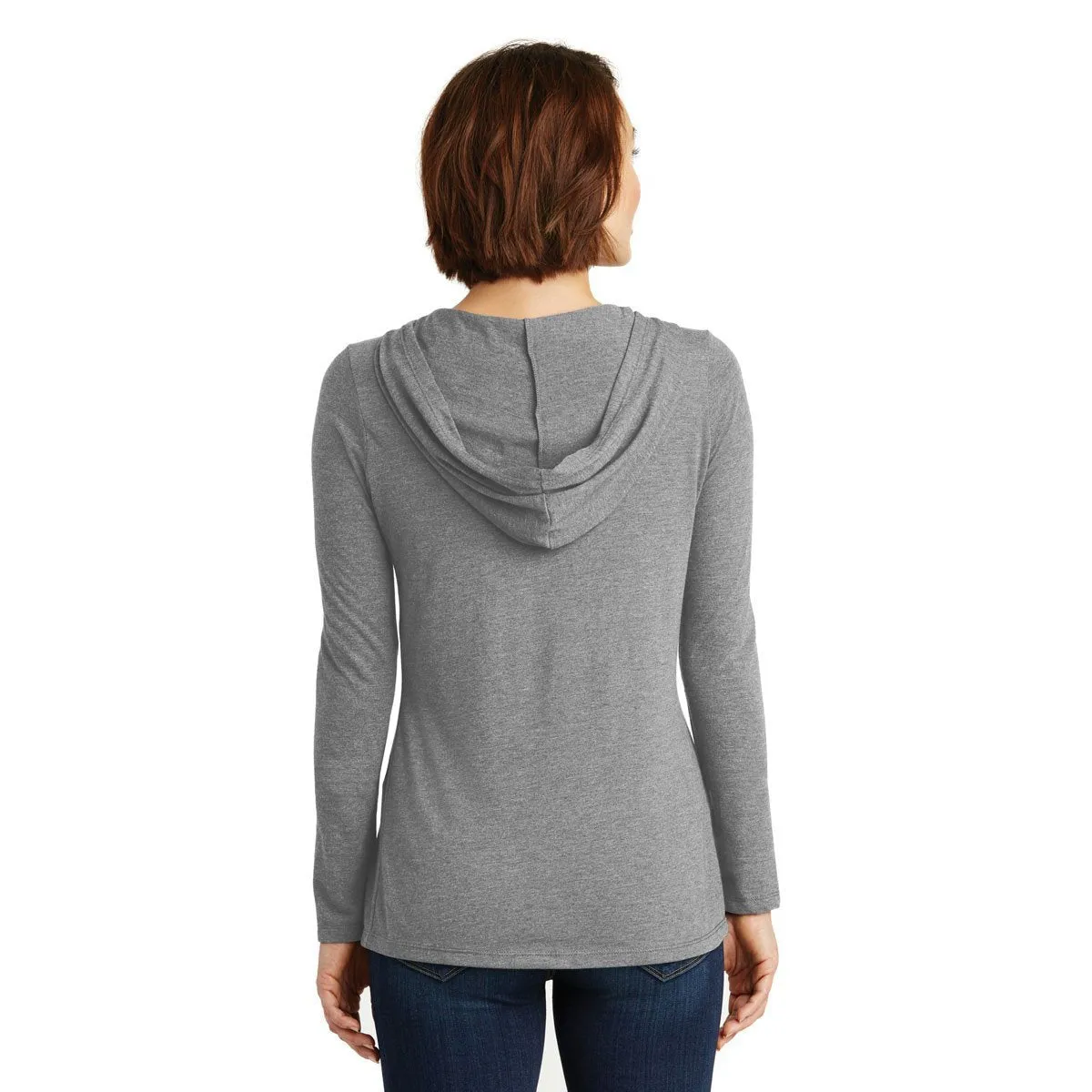 District Made Women's Grey Frost Perfect Tri Long Sleeve Hoodie