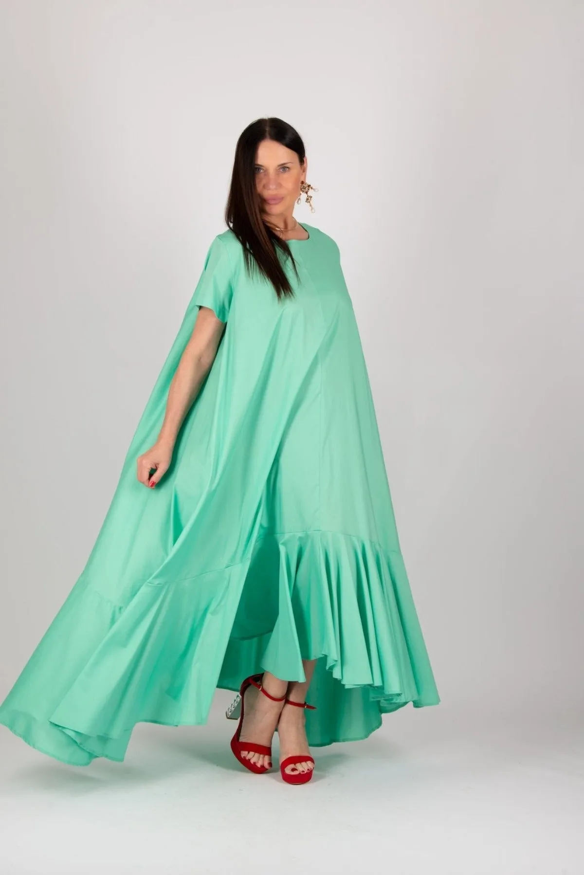 DIVA Mint Long Cotton Summer Dress