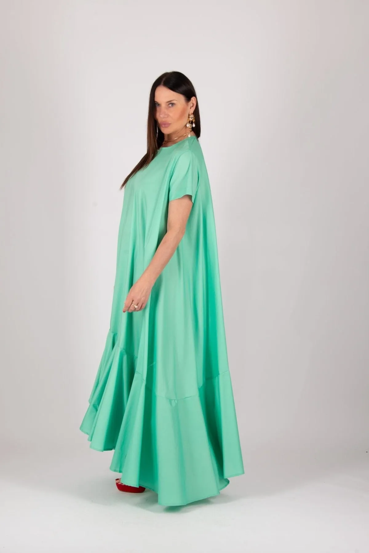 DIVA Mint Long Cotton Summer Dress