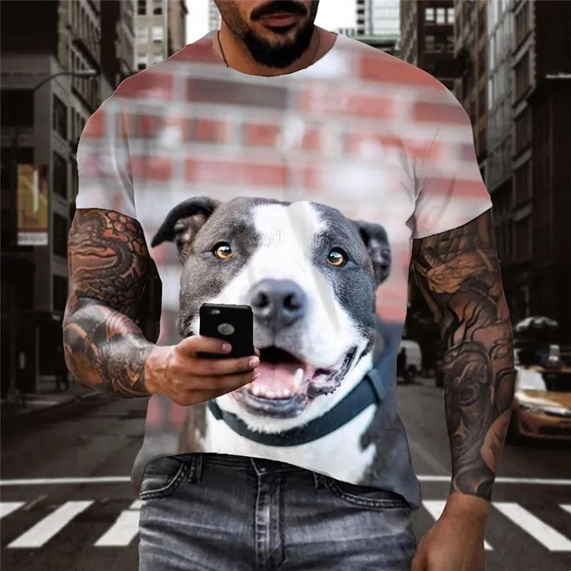 dog t shirt Casual shirt 3D Puppy Cute animal big Smart dogs art costume Cool male