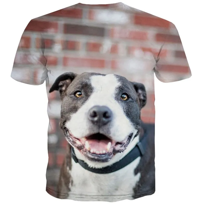 dog t shirt Casual shirt 3D Puppy Cute animal big Smart dogs art costume Cool male