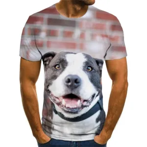 dog t shirt Casual shirt 3D Puppy Cute animal big Smart dogs art costume Cool male