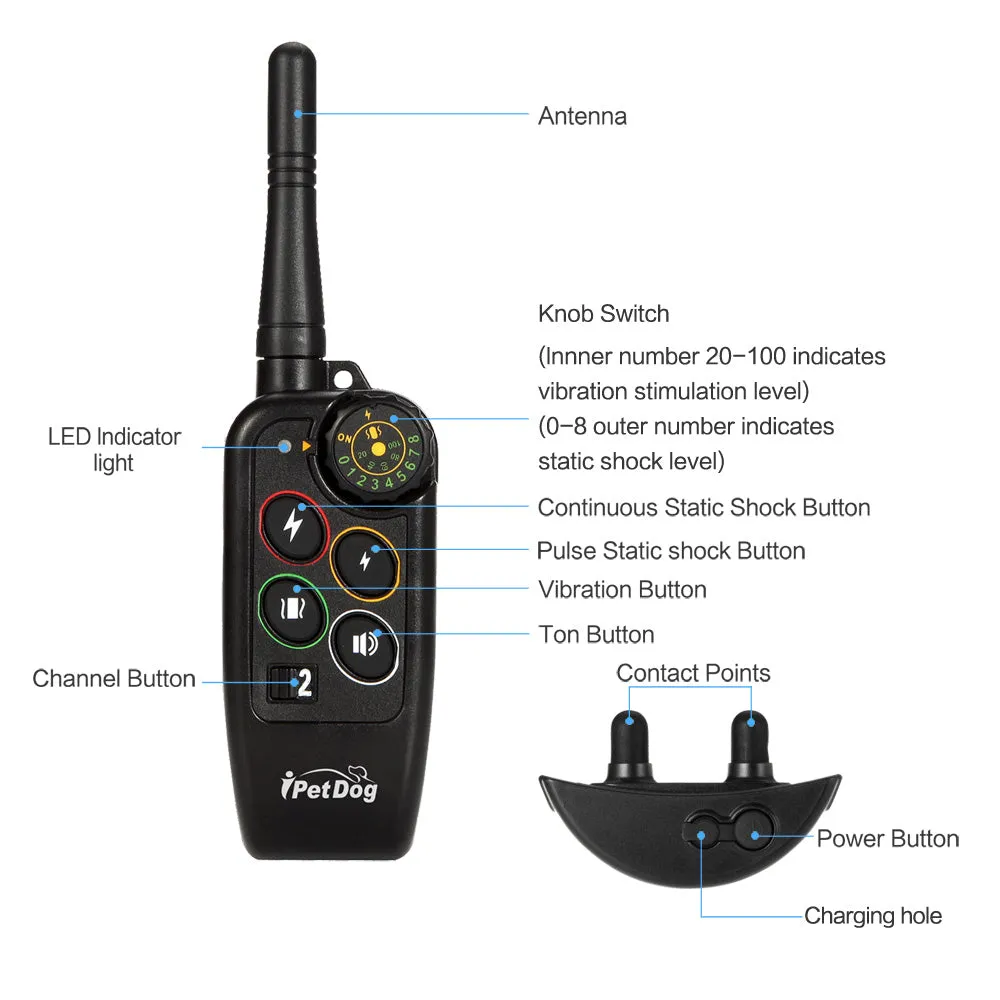 Dog Training Collar  Remote Activated - Professional Grade - 2025 Model with rubber coated contact points - Anti Barking & Dog Training