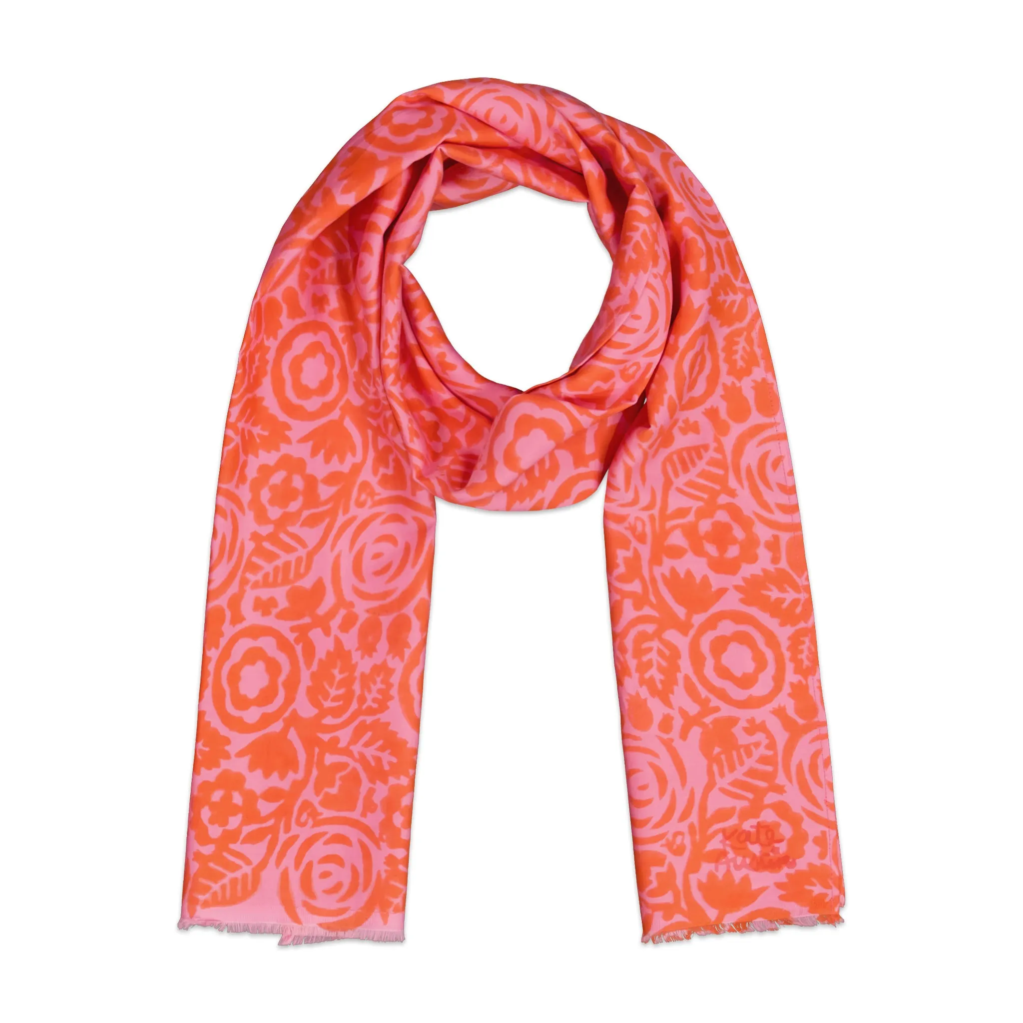 Donna Scarf in Pink Orange Rose