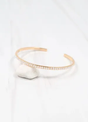 Doubletree Pearl Lined Cuff Bracelet GOLD