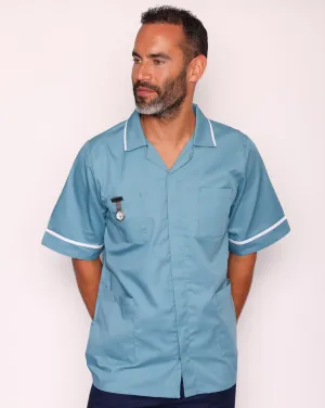 Drayford Men's Classic Healthcare Tunic - Teal / White