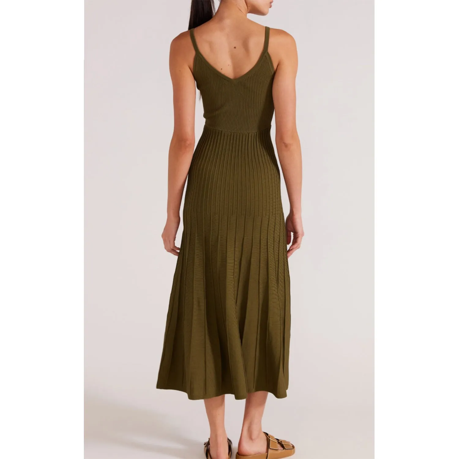 Dress Knit Midi Anica - Olive