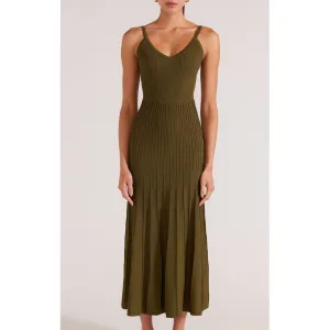 Dress Knit Midi Anica - Olive