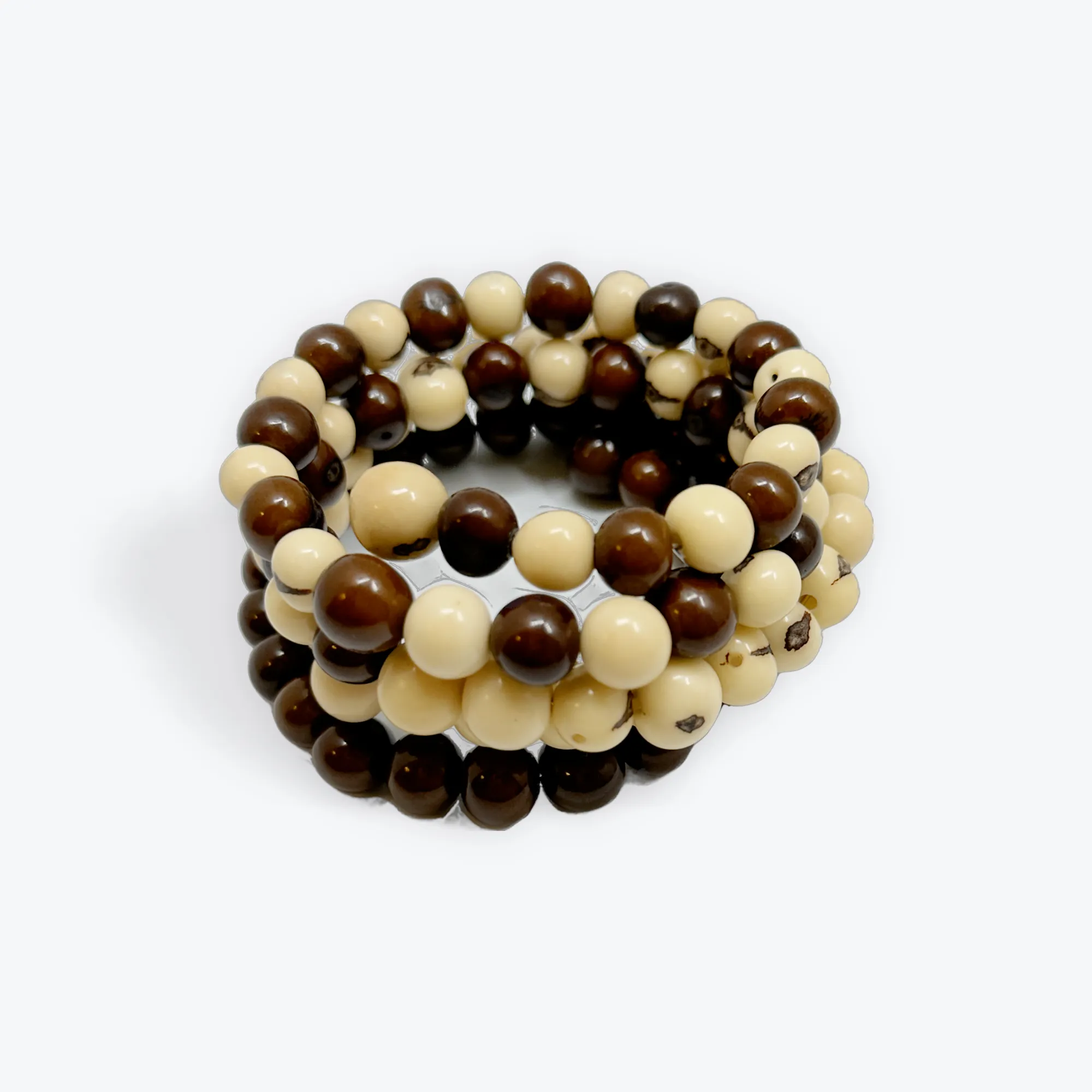 ECO CHIC TAGUA NUT SPIRAL BRACELETS