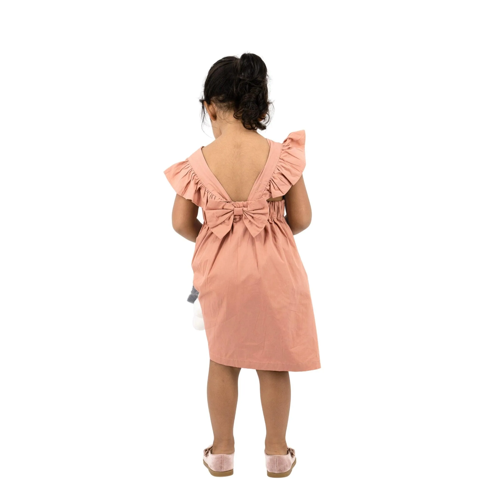 Elegant Brick Dust Dress for Girls