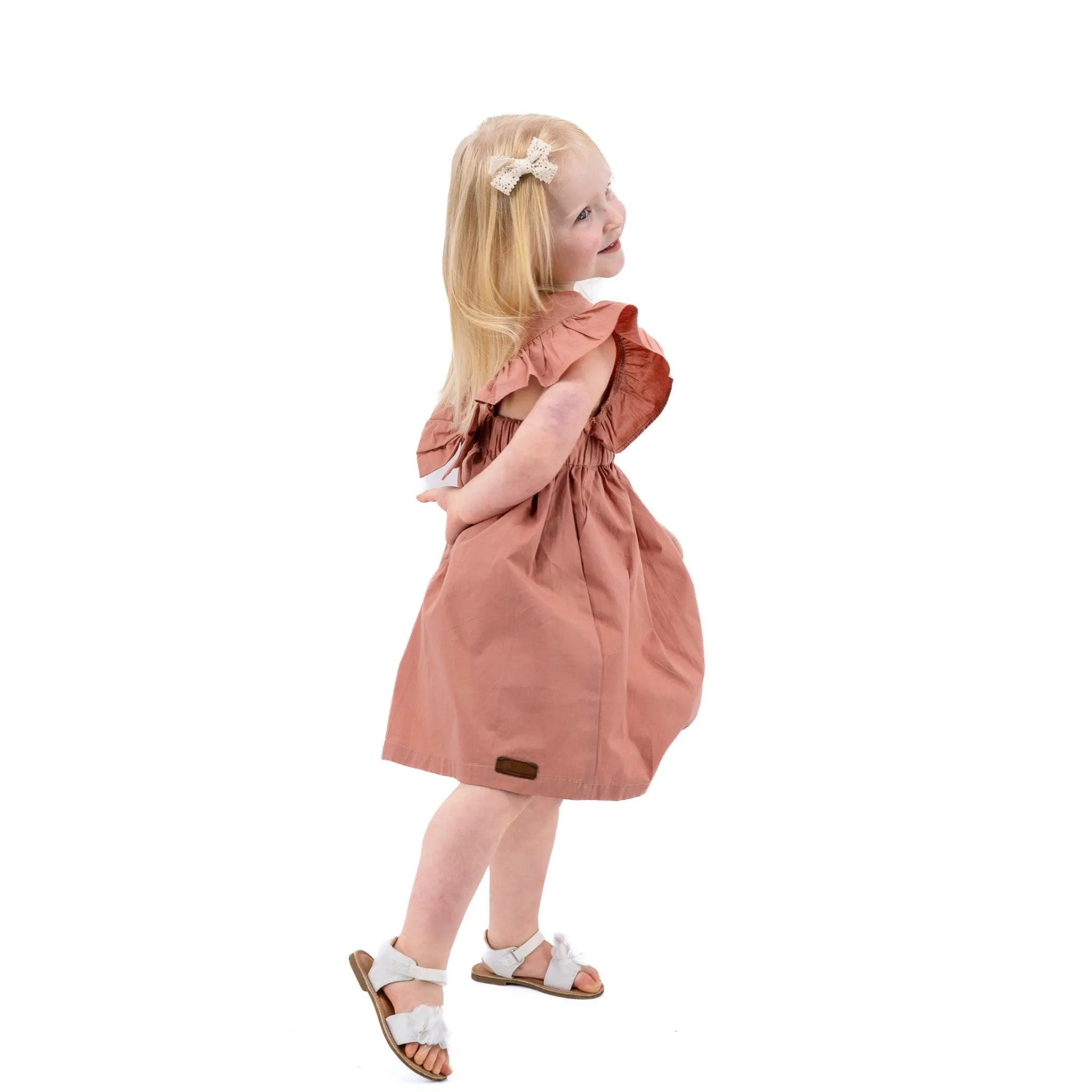 Elegant Brick Dust Dress for Girls