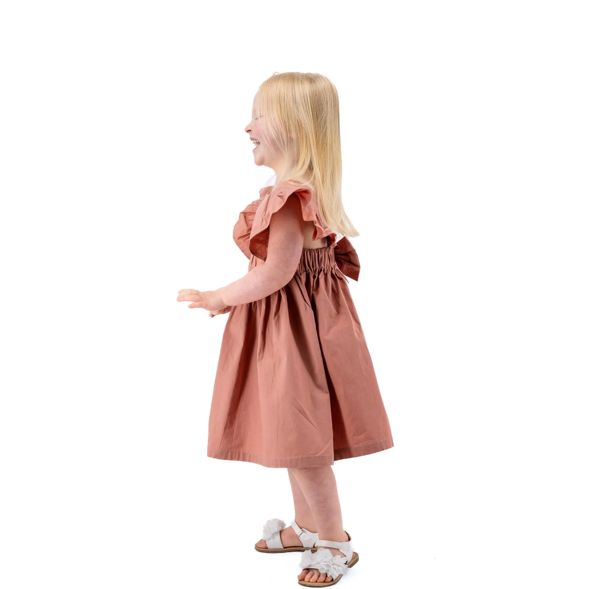 Elegant Brick Dust Dress for Girls