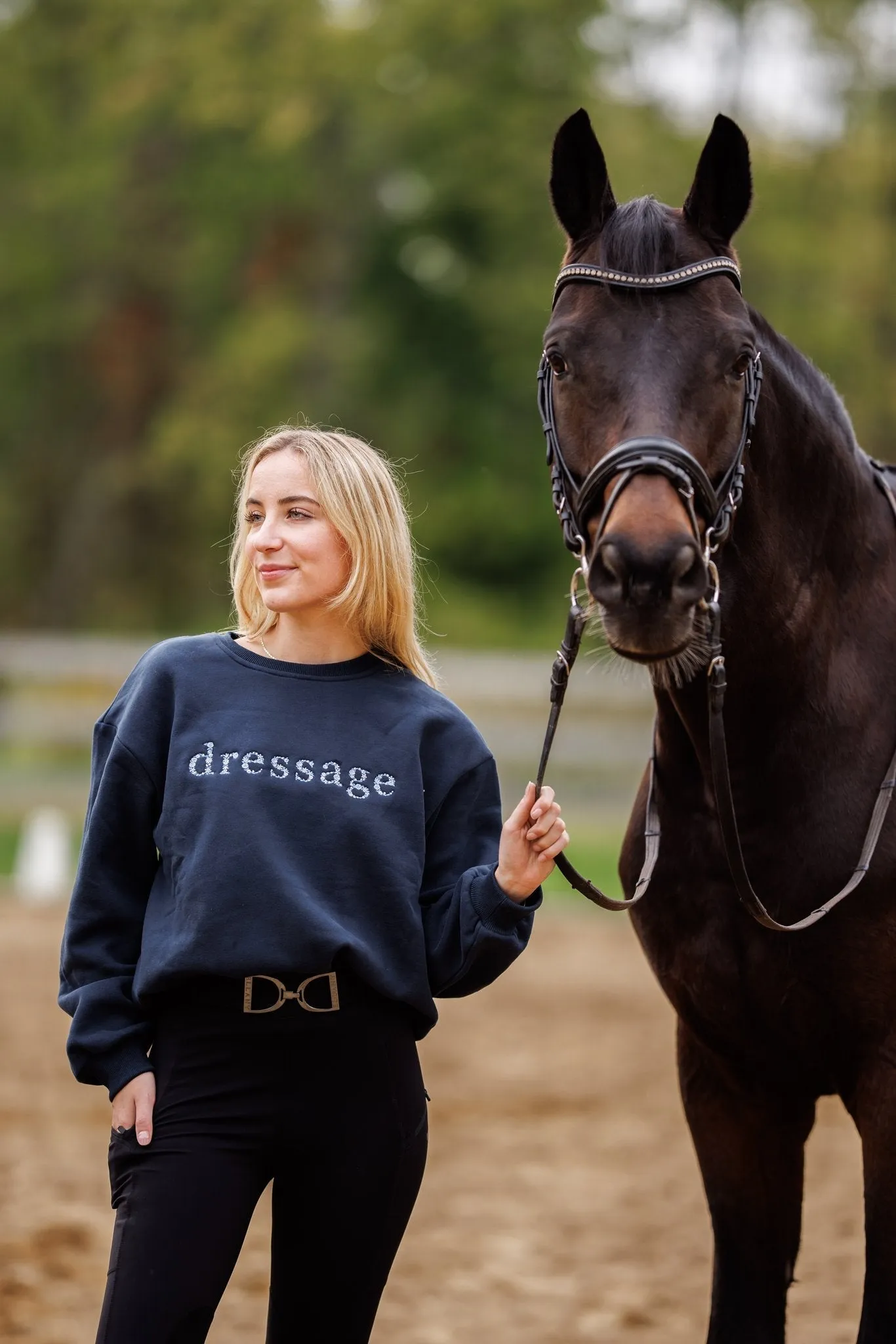 Ellany Navy "DRESSAGE" Sweatshirt - Blue Ombre