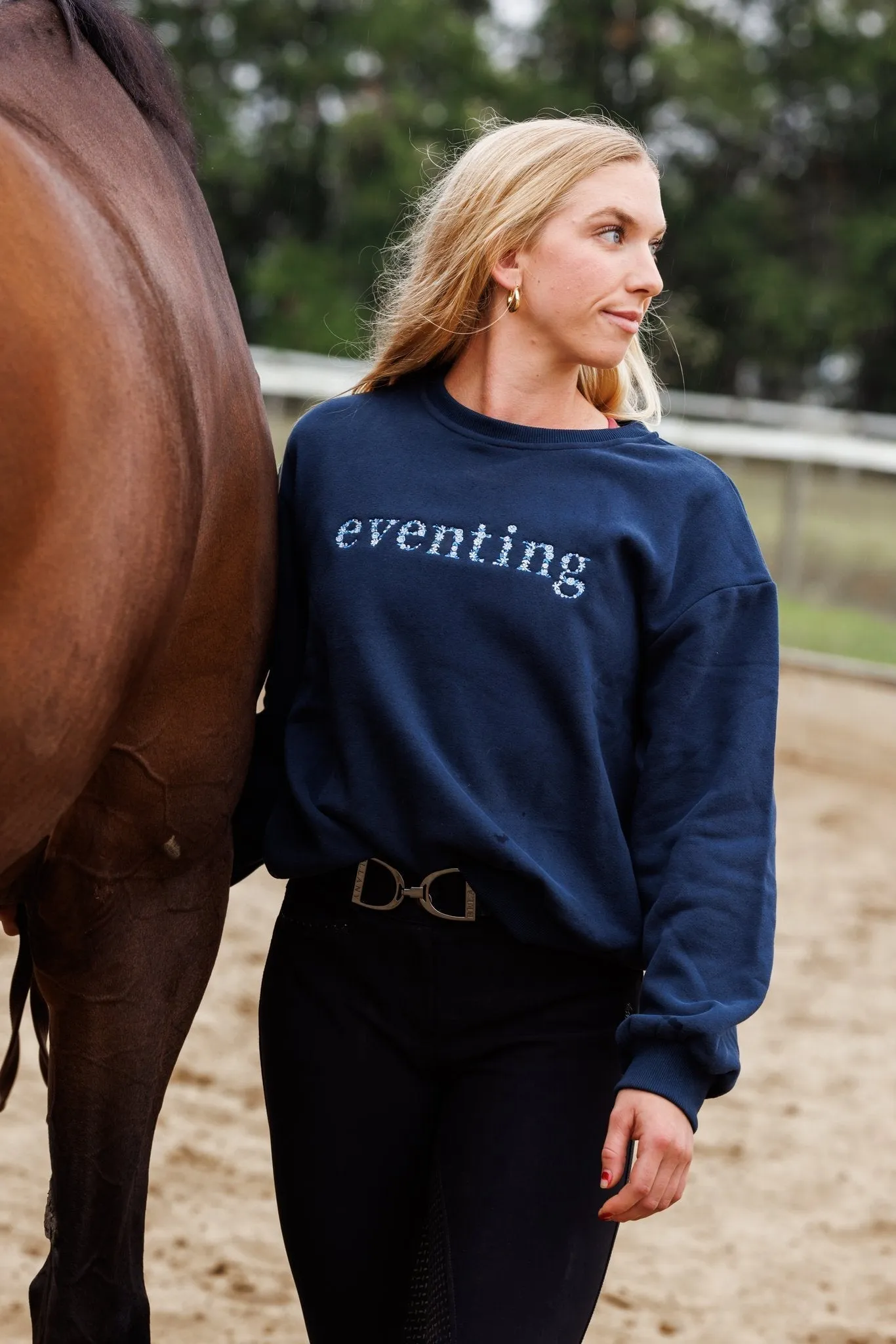 Ellany Navy "EVENTING" Sweatshirt - Blue Ombre