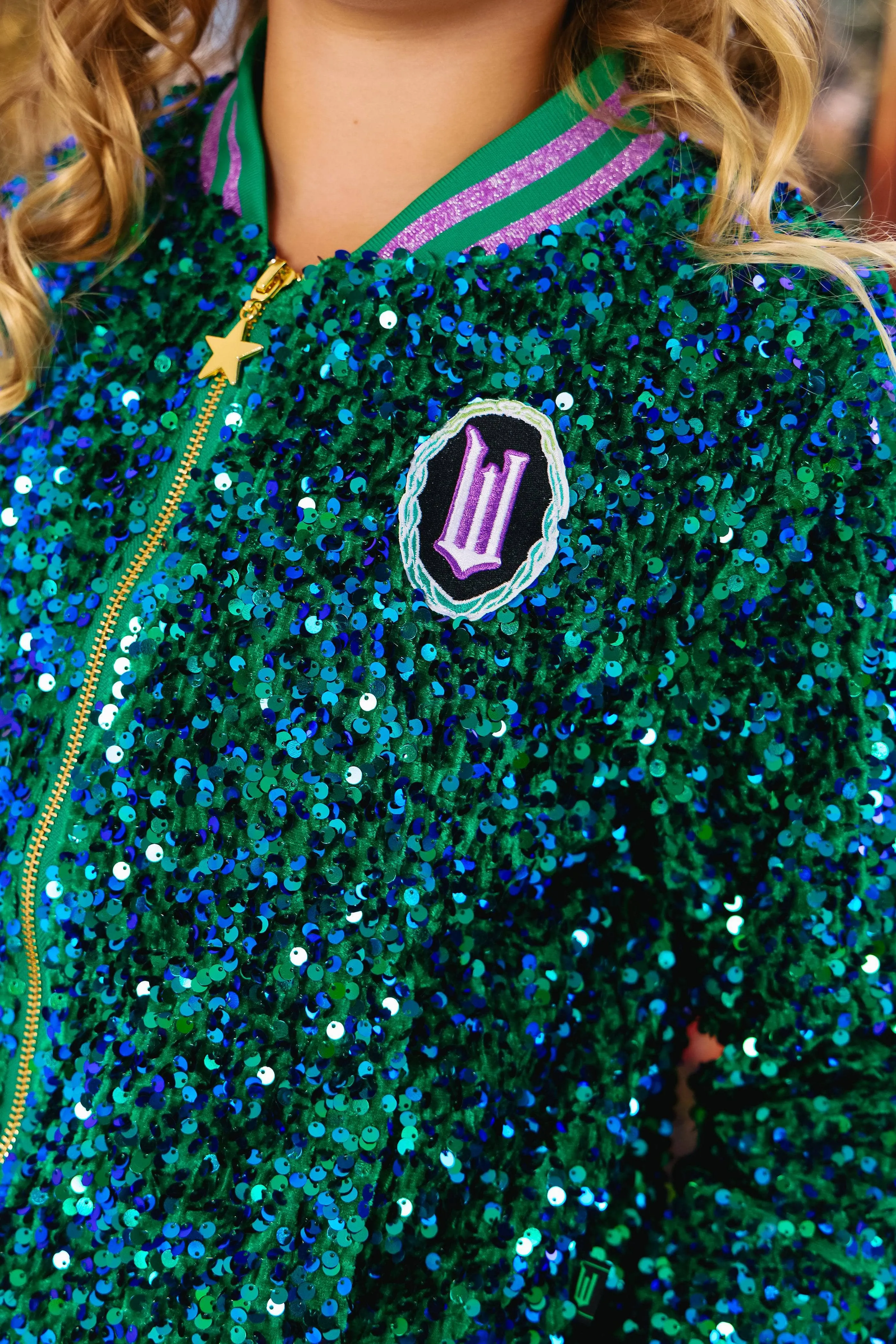 Emerald Elphaba Sequin Bomber