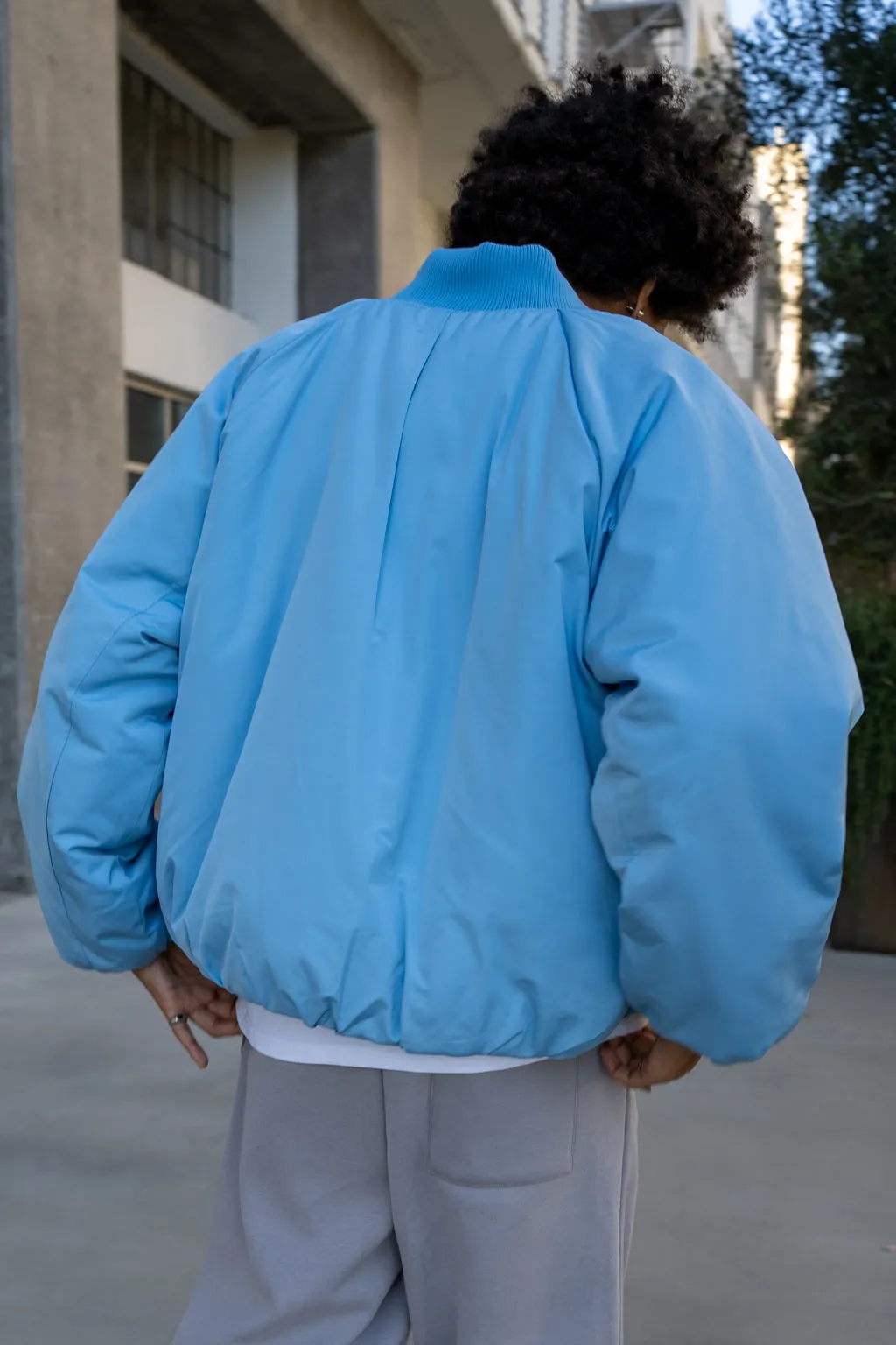 EPTM CAPITAL CROPPED BOMBER-SKY BLUE