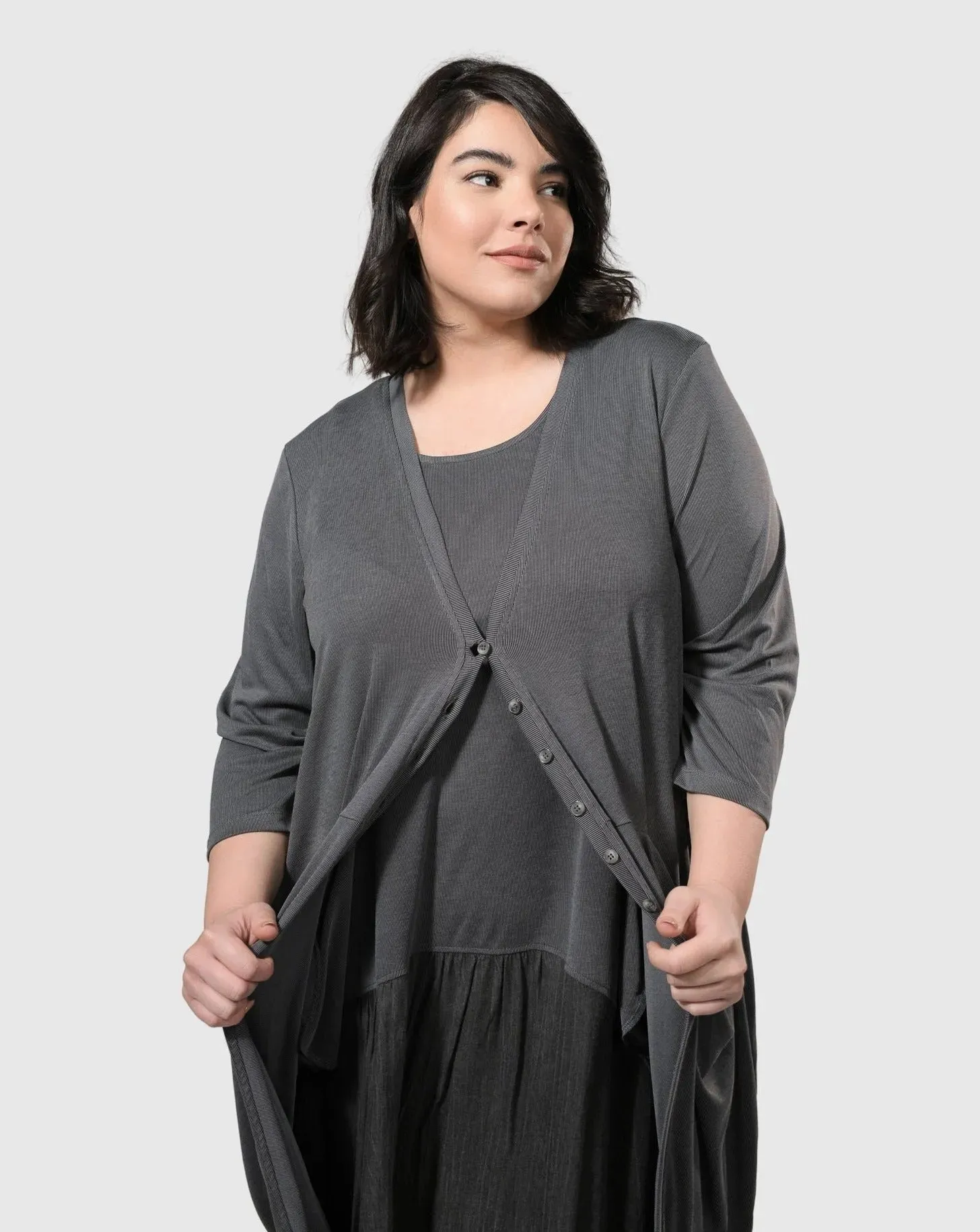 Essential Draped Cocoon Jacket, Grey