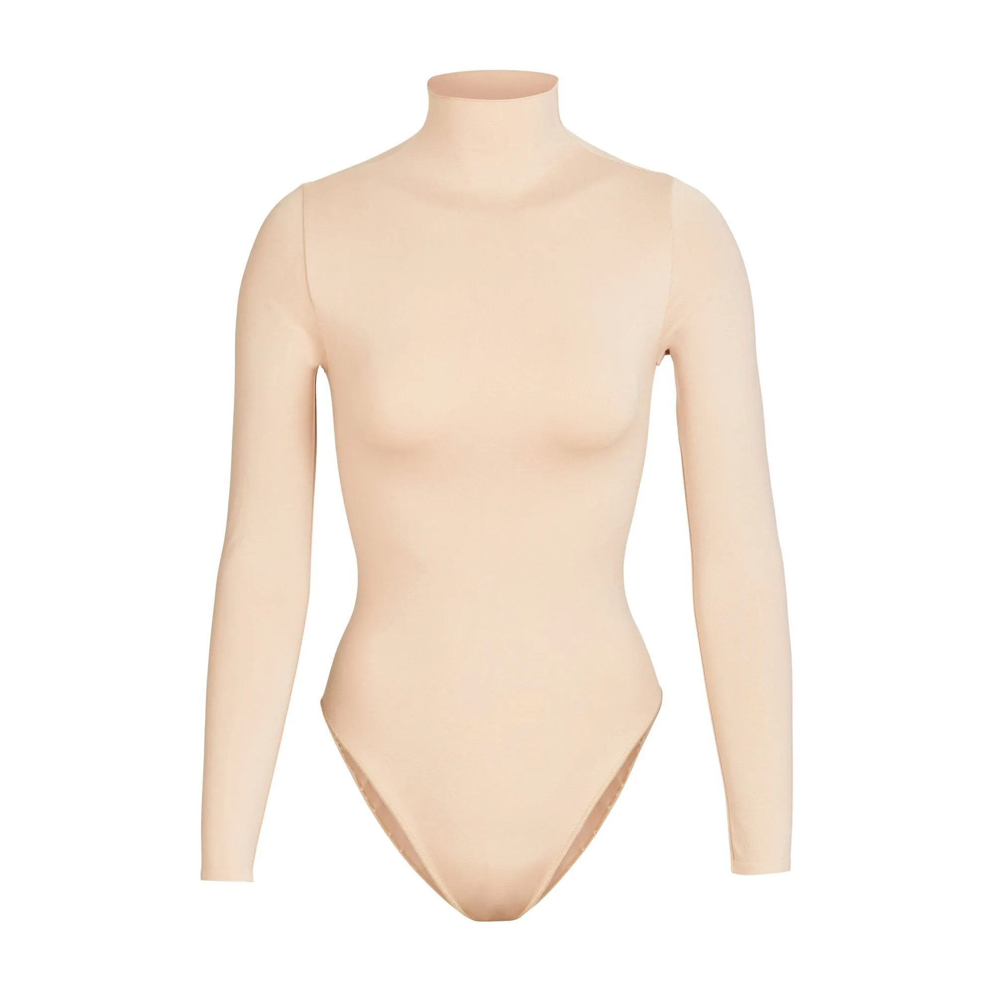 ESSENTIAL MOCK NECK LONG SLEEVE BODYSUIT | SANDSTONE