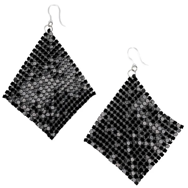 Exaggerated Chain Mail Dangles Hypoallergenic Earrings for Sensitive Ears Made with Plastic Posts