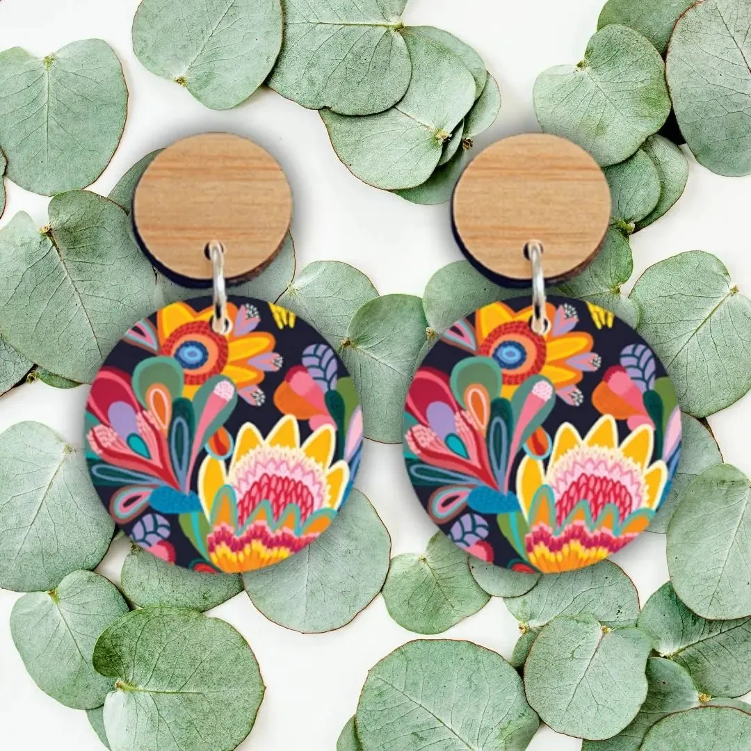 Fantasy Flora Australian Wooden Earrings