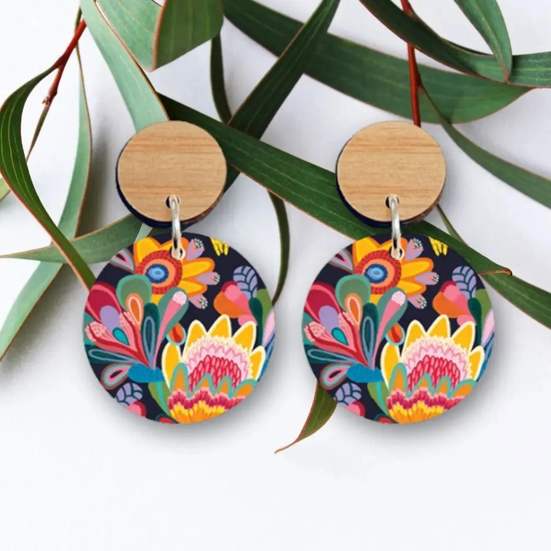 Fantasy Flora Australian Wooden Earrings