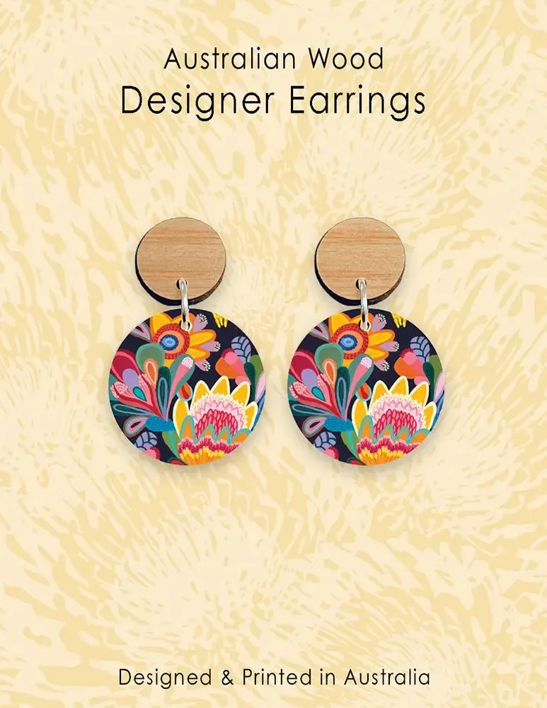 Fantasy Flora Australian Wooden Earrings