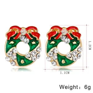 Fashion Christmas Wreath Earrings